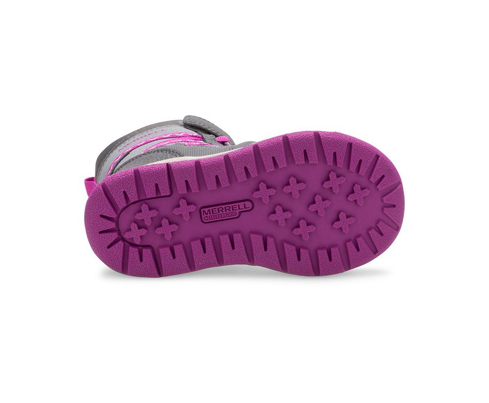 Botas Criança - Merrell Snow Crush 2.0 Waterproof Jr. - Cinzentas/Rosa - VPK180769